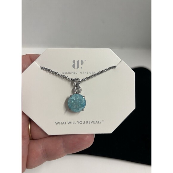 Bomb Party NEW OG Necklace “Rooted Rise” Blue Ice Crystal/ Hematite NK43396 - Picture 3 of 8